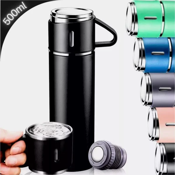 Garrafa Térmica 500ml Com Xícara Café Chá a Vácuo - Imagem 9