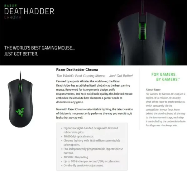 Razer Deathadder Viper Standard Edition 6400 Wired Gaming mouse New esports LOL - Imagem 13